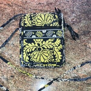 Vera Bradley Floral Crossbody Bag in Yellow and Black